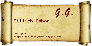 Gillich Gábor névjegykártya